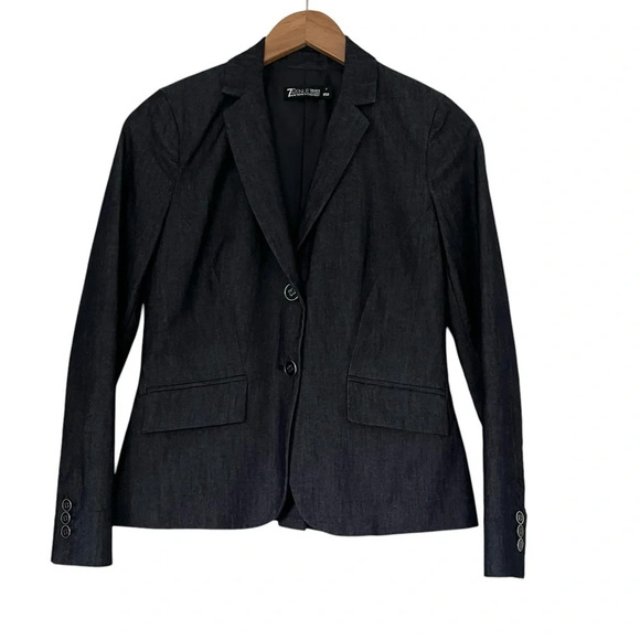 7th Ave Design Studio Blazer Sz2 Navy Blue Academia Corpcore Office Siren Preppy - Picture 1 of 10